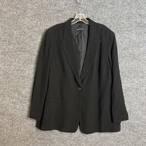 Lafayette 148 Womens Blazer Jacket Plus Size 20W Black Single Button Office